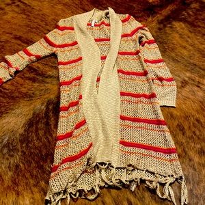 Red camel size small cardigan